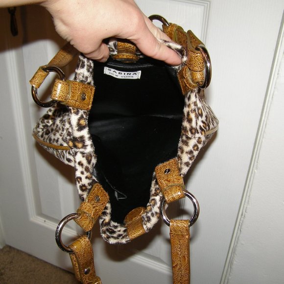 EUC Leopard Print Faux fur bag by SABINA NEW YORK - Picture 6 of 12